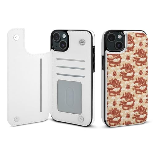 iPhone15Plus用ケース 手帳型 龍 ドラゴン 和風 伝統 和柄 アイフォン15Plus用ケース 背面 財布型 スマホケース PUレザー カード収納 スタンド機能 おしゃれ
