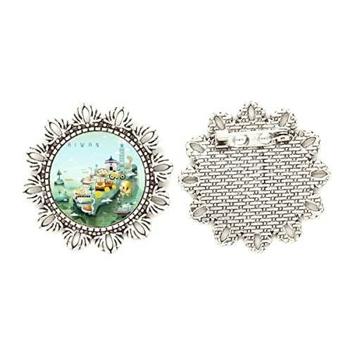 Broche de plata con diseño de flores accesorio de alta joyería inspirado en la estética de China