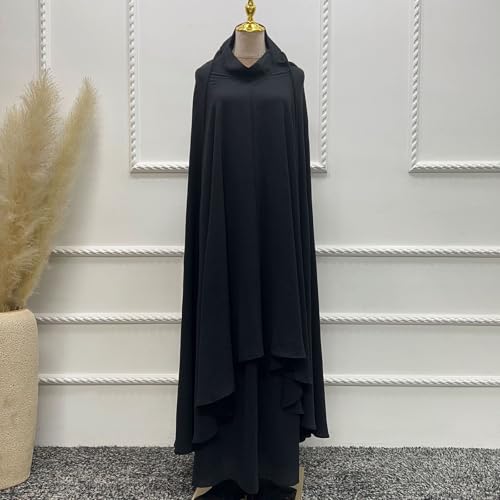 Abaya manches longues extensible à fermeture pression - 2