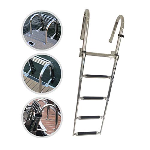 Escalera de piscina retráctil de acero inoxidable 4 peldaños miniatura 7