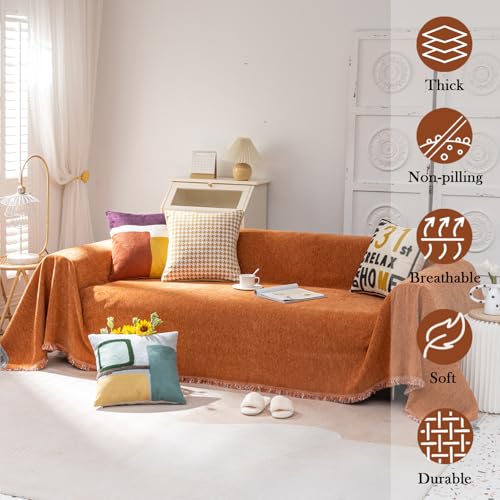 Handontimebruntorangesofacovercouchcoversforsofawashableloveseatcoverssoftchenillecouchcoverfordogssolidcaramelcouchcoversfor3cushioncouchsofapetfriendly71x118 Urban Country Home Decor Handontime brunt orange sofa cover couch covers for sofa washable loveseat covers soft chenille couch cover for dogs solid caramel couch covers for 3 cushion couch sofa pet friendly 71 x118 urban country home decor