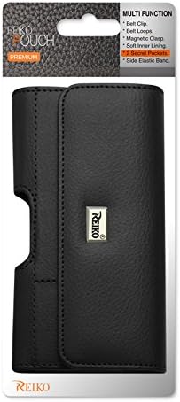 Reiko Horizontal Leather Pouch with Card Holder (6.62X3.46X0.68 inches) - Retail Packaging - Black image 5