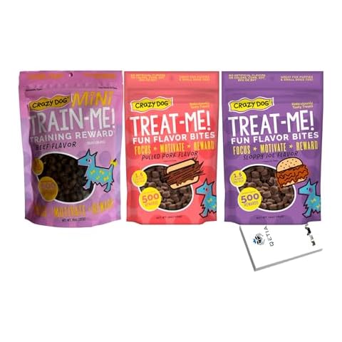 Crazy Dog Treat Me Dog Treats Variety Pack of 3-10 oz Bags Chili Dog, Pulled Pork and Beef Flavors Cover