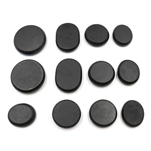 Koltose by Mash Juego Completo De Piedras De Masaje De Basalto: 12 Rocas De Masaje De Basalto Para Masajes Con Rocas Calientes, Paquete Combinado De 4 Tamaños, Piedras Calientes Para Masajes Cover