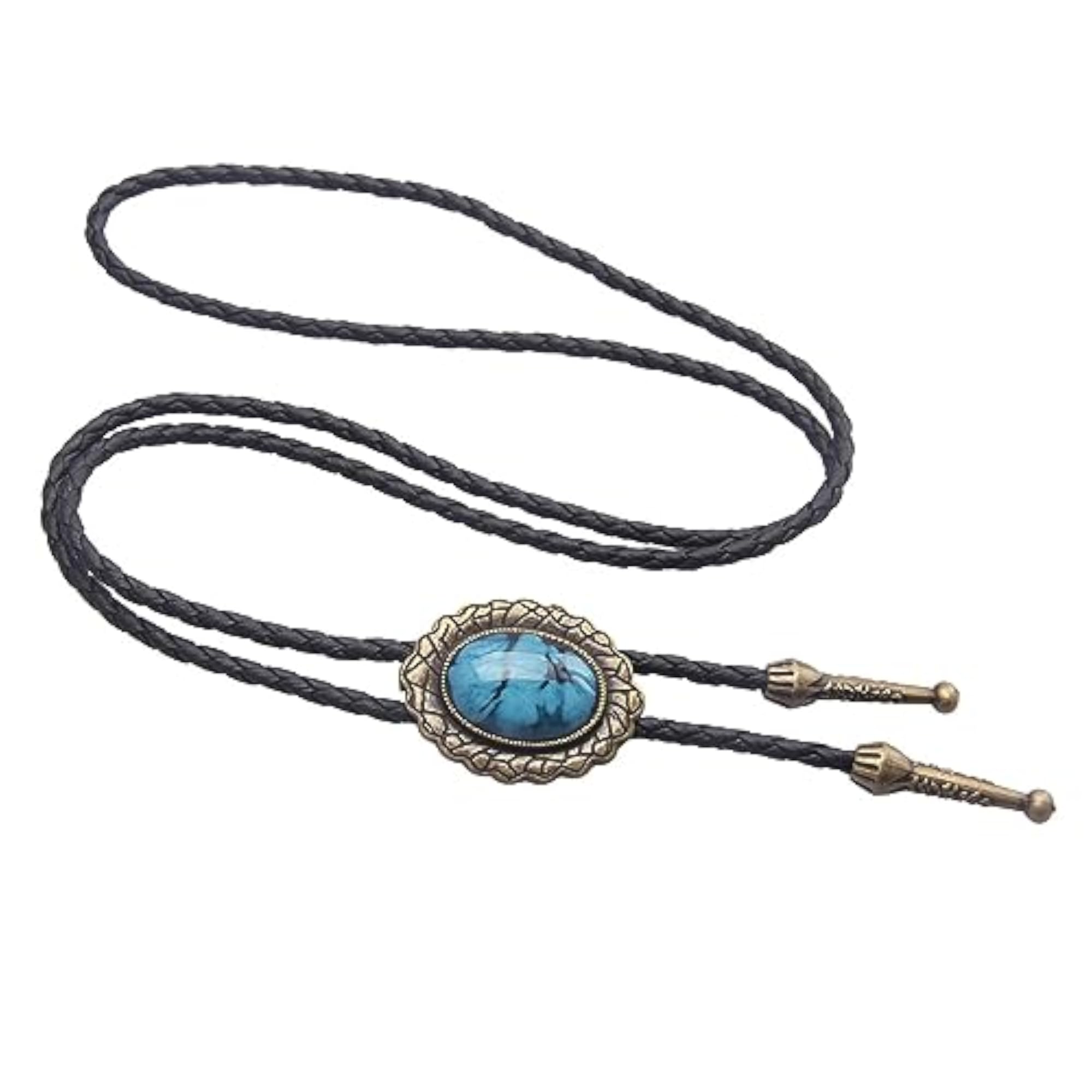 Men's Handmade Bolo Tie Cowboy Necklace, Bronze Color