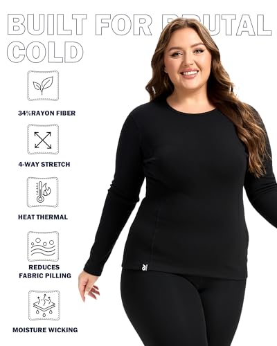 Thermal Underwear for Women Long Johns with Fleece Lined, Base Layer Women for Cold Weather3