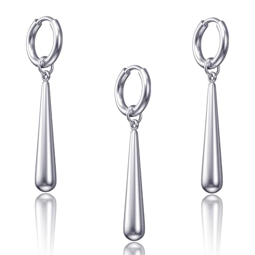 GUIJUEYE 3 Pcs Zoro Earrings One Piece Anime Earrings for Roronoa Zoro Cosplay - Stainless Steel Stackable Dangle Earrings for Men Women