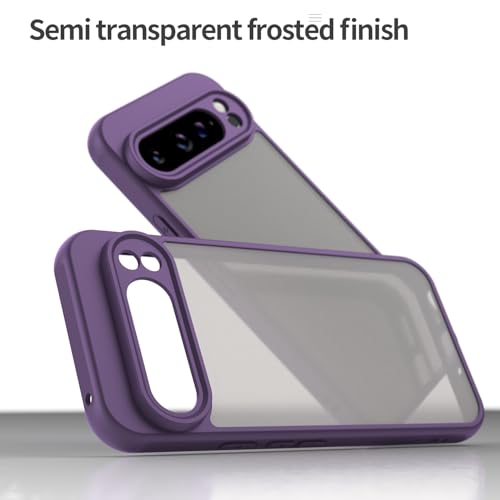 Coque Google Pixel 9 Pro XL fine antichoc bumper TPU dos rigide violet mat