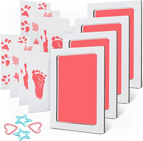 Image of MengNi Baby Footprint Handprint Pet Paw Print Kit Medium Size with 4 Ink Pads and 8 Imprint Cards