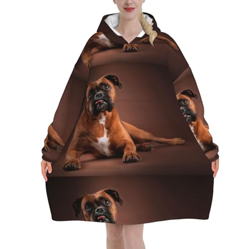 Sweat couverture à capuche motif chien boxer, idée cadeau idéale