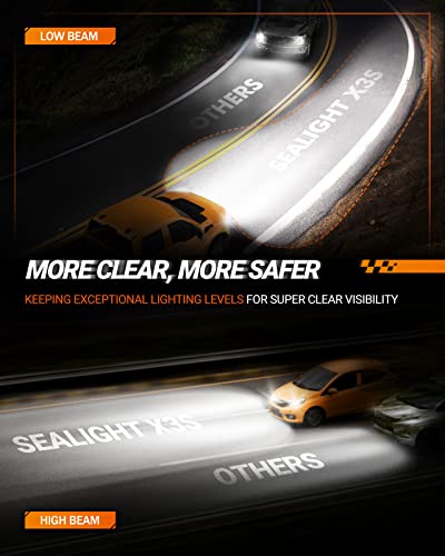 Sealight 9005/Hb3 H11/H9/H8 Led Bulbs Combo, 48000Lm 600% Super Brightness 6500K Cool White, H11 Low Beam 9005 High Beam Led Bulbs With Adjustable Lock Ring, No Polarity Required, Ip67, Pack Of 4 #TOP3