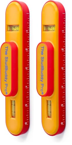 Image of The Original StudBuddy Pro Magnetic Stud Finder with Level - Made in the USA - Easy to Use Stud Finder for Drywall and Wood (Pack of 2)