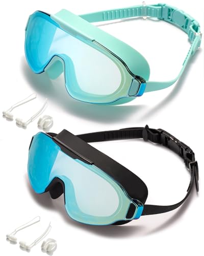 Image of Seasprint Swim Goggles,Wide Angle Anti-fog and UV Leak Proof Goggles,Fashion Swim Glasses for Men Women