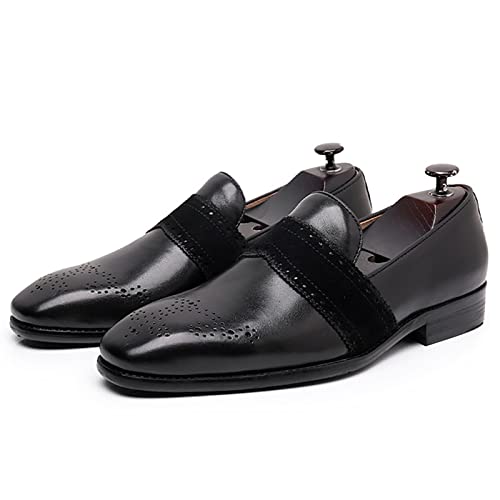 Mocasines de piel fina para hombre con diseño oxford ligero y acabado formal de vestir