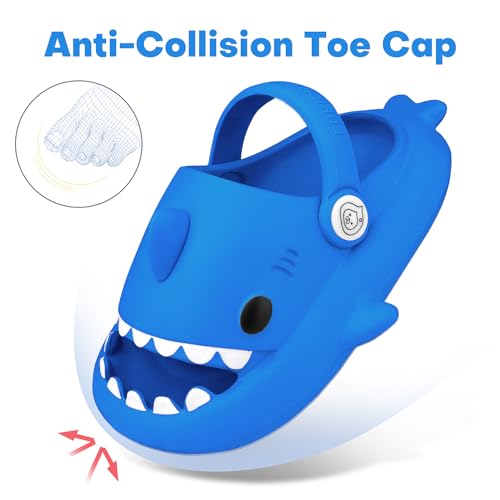 Image of Kids Shark Cloud Slides | Boys Girls Slip On Sandals | Toddler Beach Slippers | Youth Fish Flip Flops Pool Shower Shoes
