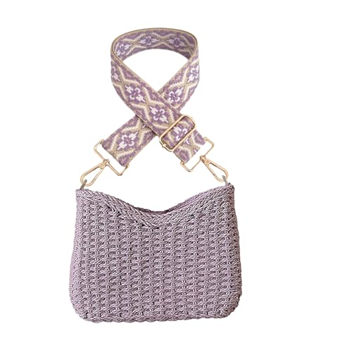 Image of Purse Strap Replacement Wide Adjustable Crossbody Shoulder Strap Guitar Straps for Handbags Flower Purple