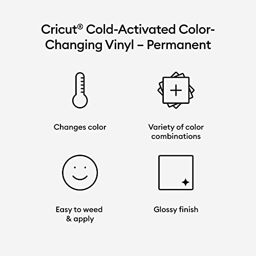 Image of Cricut Cold-Activated, Colour-Changing Vinyl glossy finish (30.5 cm x 61 cm) - Permanent, Turquoise - Purple