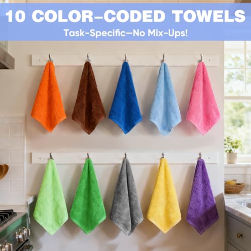 TEAWOO 10 Colors Microfiber Cloths