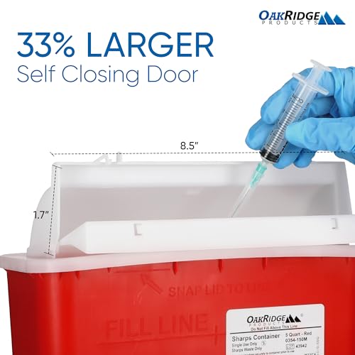 image for Oakridge Products Sharps Container for Home Use and Professional 5 Qua