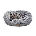 Silentnight Donut Calming Dog Bed – Calming Dog Cat Pet Bed Anxiety Relief Soft Fluffy Doughnut Pillow – Easy Clean Machine Washable Luxury Plush Dog Pillow Basket – 70cm - Grey