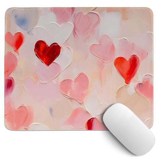 PaJiaNi Pink Valentine Hearts Mouse Pad,Red Heart...
