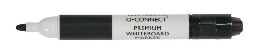 Q-Connect Premium Whiteboard Marker Bullet Tip Black Pk 10 - KF26109