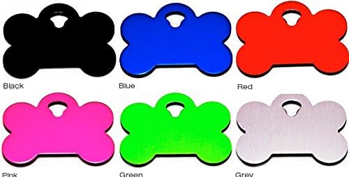 Custom Pet ID Tags - FREE O Ring - Dimond Tip Engraved - Many Colors and Sizes To Choose - Personalized Engraved Aluminum, Bone, Heart,…