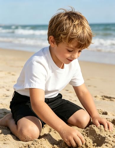 Image of Boy Shorts Kids Stretch School Uniform Clothes Flat Front Dress Casual Shorts with Pockets for Summer