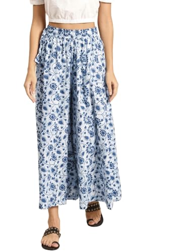 Image of TAG-7 Women Printed Flared Palazzos