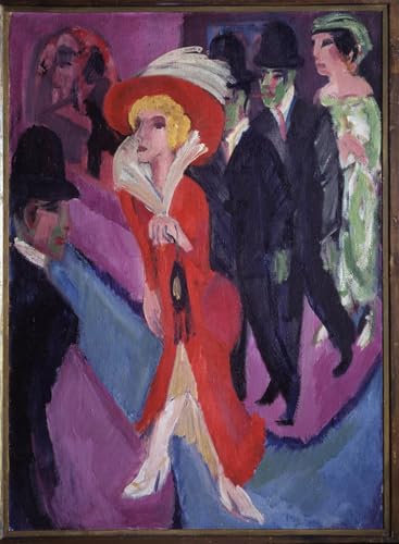 Pintura en lienzo de La torre roja de Halle por Ernst Ludwig Kirchner para pared, 60x90cm