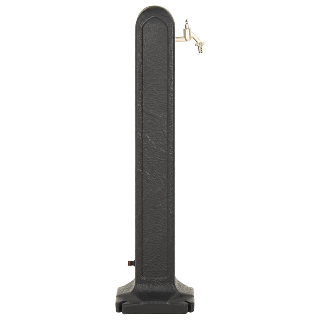 Columna de grifo de agua antracita con aspecto de piedra, de plástico HDPE, 90 cm de alto, con grifo de ½ pulgada y conexión de manguera para sistema de riego, jardín, balcón, terraza