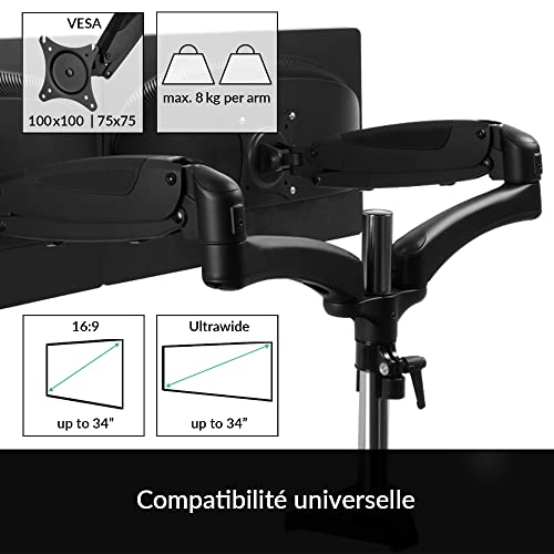 Support double écran ARCTIC Z2-3D Gen 3 avec bras articulés réglables - 2