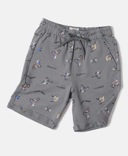 Image of Jockey CB03 Boys Super Combed Cotton French Terry Printed Shorts with Turn Up Hem Styling (Colors & Prints May Vary)