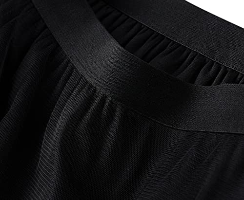 Women's Layered Midi Skirt,Fairy Elastic Waist A Line Tutu Tulle Skirt Princess Petticoat2