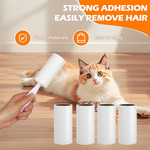 20 Rollen (1200 Blatt) Fusselrolle, mit 2 Griffe und 2 Staubschutz, Ideal als Fusselrolle tierhaare, Fusselbürste kleidung oder lint roller für Kleidung, Fusselroller, Bett,Sofa,Katzen- und Hundehaare