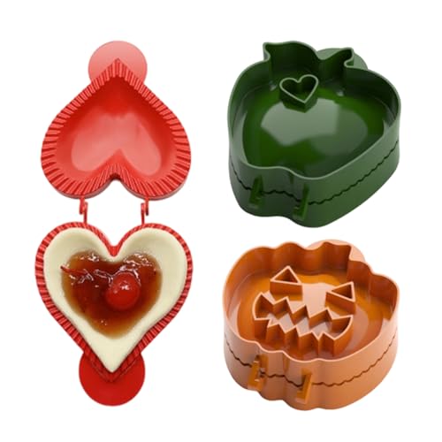 manhegari Molde para pasteles de mano, juego de 3 piezas, moldes para pasteles de mano para hornear, para suministros de cocina domésticos, Navidad, Halloween, otoño, carne y asado
