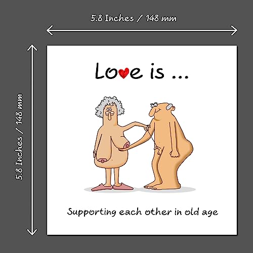 SWIZZOO Funny Birthday Card, Valentines Card, Anniversary Card for Husband or Wife - Adult Humourous Gift Cards for Couples - Supporting Each Other - Romantic Gifts and Love You Presents for Her & Him - Image 3
