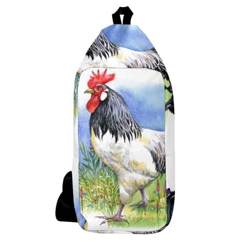 Sac à dos à bandoulière anti-encombrement motif poule pour transporter vos essentiels