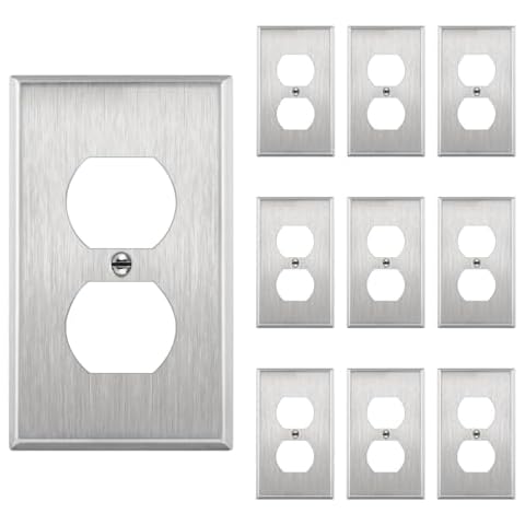 ENERLITES Duplex Receptacle Wall Plate, 10 Pack Cover