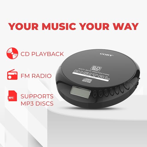 Image of Portable Bluetooth CD Player & Earbuds, FM Radio, Anti-Skip, for Home & Car