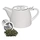 Vegena Teekanne mit Siebeinsatz, 500ML Teekanne Keramik mit Herausnehmbarem Edelstahl-Teesieb, Teapot Ceramic, Edelstahl Feinmaschiger Infuser Teekanne Porzellan für Längeren Teegenuss