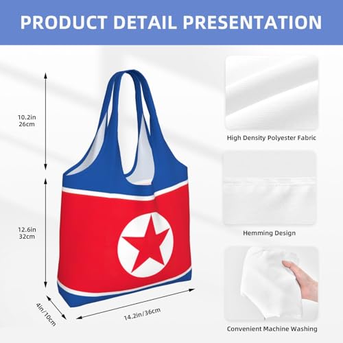 Korean flag Print Stylish and Spacious Single Shoulder Commuting Canvas Tote Bag for Work Travel4
