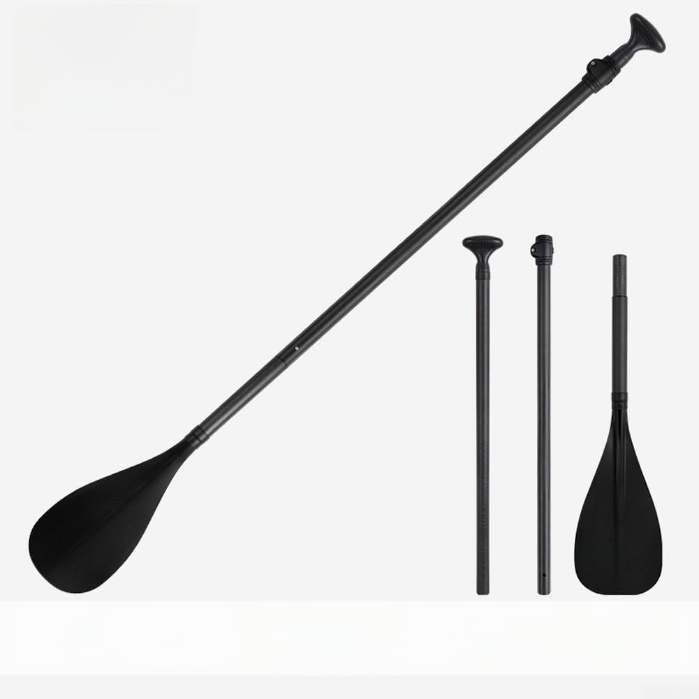 Remo de semicarbono, fibra de carbono ligera para remo de kayak, ajustable 130-165 cm para niños menores de 1,55 m, agarre ergonómico para surf y deportes acuáticos