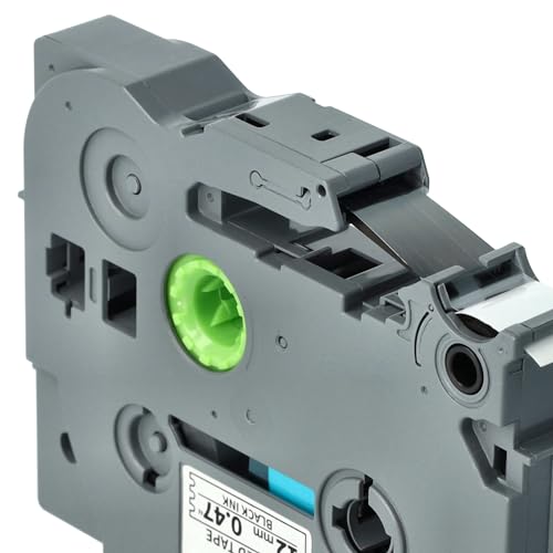 vhbw 3x Schriftband-Kassette kompatibel mit Brother PT H101C, H101GB, H101, H101TB, H105, H100R, H100P Etiketten-Drucker 12mm Schwarz auf Weiß