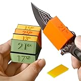 Angle guiding maintaining guide wedges 13° 15° 17° 21° 25° 28° anti slip angle guides. Whetstone knife blade sharpener sharpening stone angle wedge. （Golden+Olive+Green+Orange）