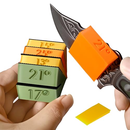 Angle guiding maintaining guide wedges 13Â° 15Â° 17Â° 21Â° 25Â° 28Â° anti slip angle guides. Whetstone knife blade sharpener sharpening stone angle wedge. ï¼ˆGolden+Olive+Green+Orangeï¼‰