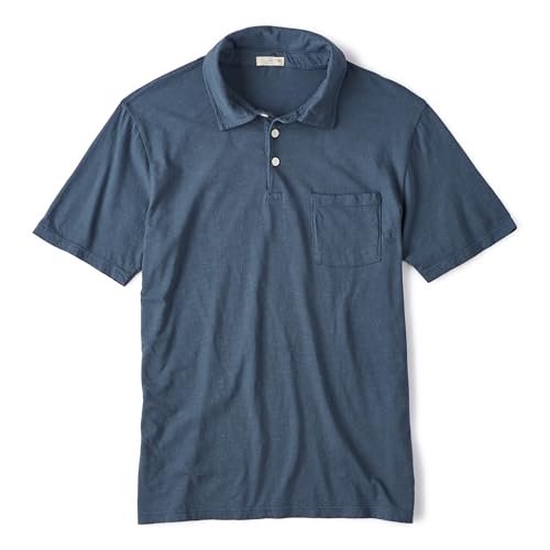 Huckberry Flint & Tinder The Vintage Slub Polo Shirt, Soft and Durable Polo Shirt with Chest Pocket - Made in The USA
