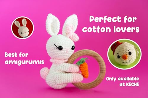 Cotton Yarn - 100% Cotton Yarn for Crocheting and Knitting, Mercerized Cotton Amigurumi Yarn Fine-Sport 2 1.76 oz (50g) / 136 Yrds (125 m) 2 Skeins - Mint by KECHE - Image 4