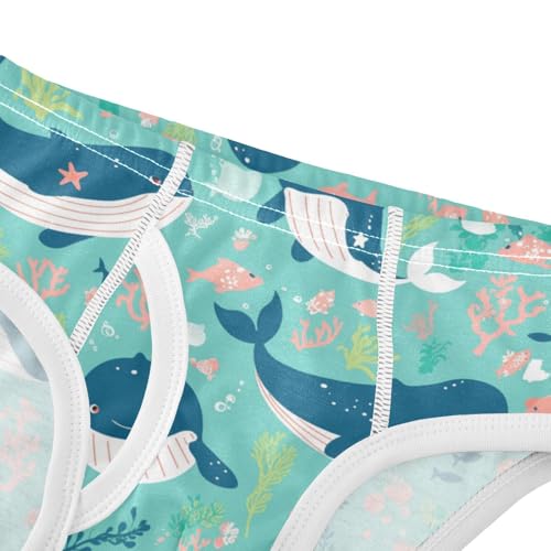 Cute Whales Boys' Underwear Cotton Boys Briefs Soft Toddler Underwear 2T4