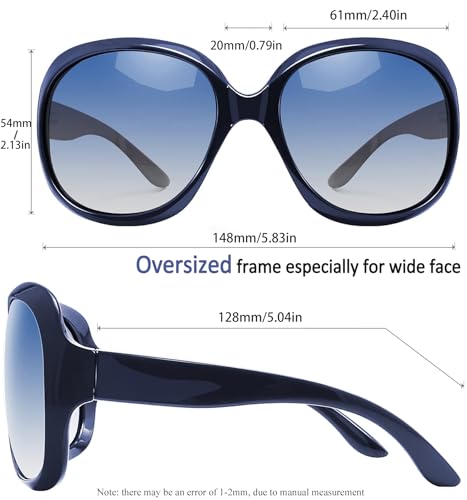 Joopin Polarized Sunglasses for Women Oversized, Ladies Big Large Trendy Sun Glasses Women UV400 Protection for Driving